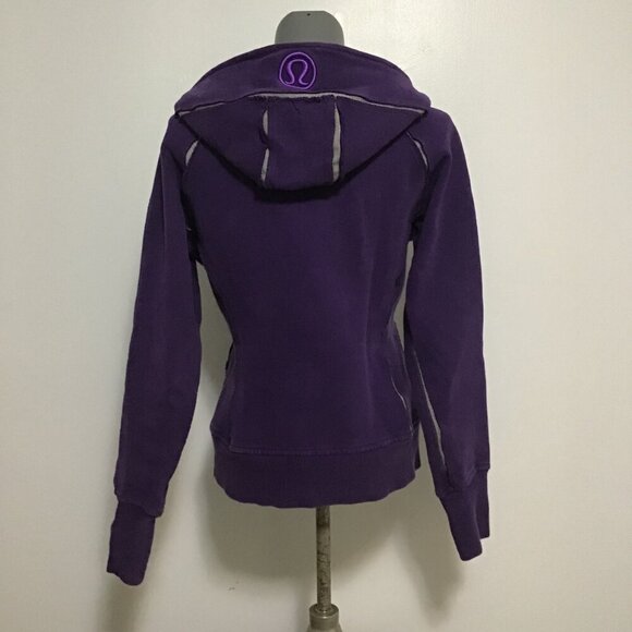 Lululemon Special Edition Scuba Hoodie Purple with Gray Trim Size 8 - Picture 4 of 12